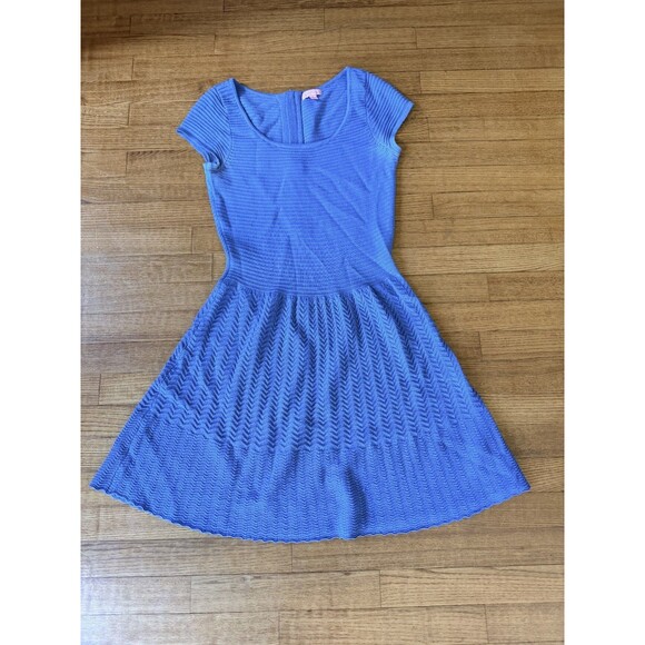 Lilly Pulitzer Dresses & Skirts - Lilly Pulitzer Hazel Flutter Blue Stepping Stone Stitch Sweater Dress Med READ